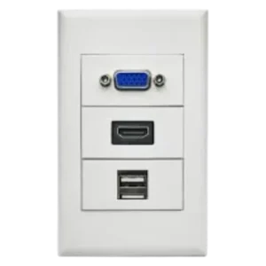 Placa a Muro HDMI, VGA y Doble Puerto USB de Carga 2.1A