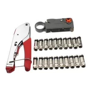 Crimpeadora Rg6 Coaxial + 20 Conectores + Pelacable