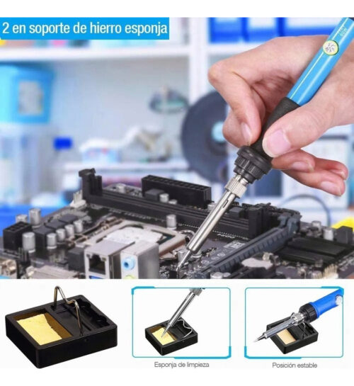 Kit Cautin Para Soldar Eléctrico Punta Tipo Lápiz Estaño - Imagen 3