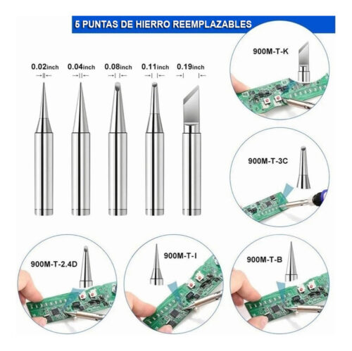 Kit Cautin Para Soldar Eléctrico Punta Tipo Lápiz Estaño - Imagen 9