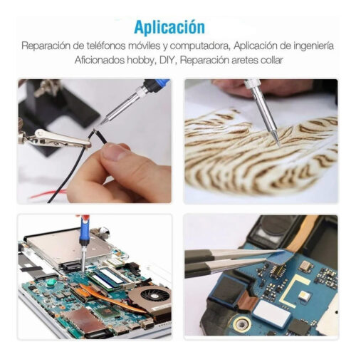 Kit Cautin Para Soldar Eléctrico Punta Tipo Lápiz Estaño - Imagen 8