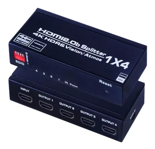 Splitter HDMI 4K 60Hz 1x4 con función EDID MANAGEMENT