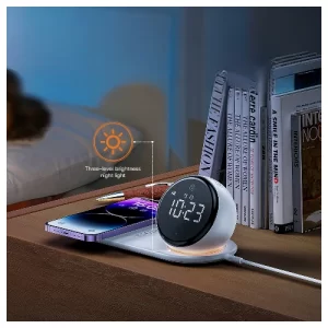 Reloj despertador y cargador inalámbrico