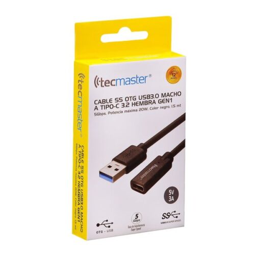 Cable USB a tipo C hembra OTG 1.5 metros - Imagen 3