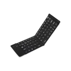 Teclado bluetooth plegable recargable rosado negro y blanco con letra Ñ