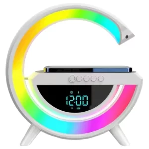 Radio reloj con carga inalámbrica despertador RGB parlante Bluetooth