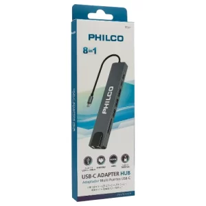 Hub tipo C adaptador de red 8 en 1 Philco