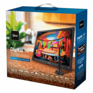 Televisor Portátil 14 Pulgadas HD con Batería y Sistema Digital ISDB-T