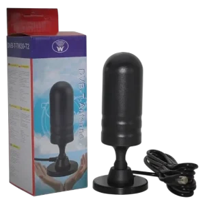 Antena Digital TVD de 30 dB con Base Magnética - Antena Interior para Televisión Digital Cable de 3 Metros